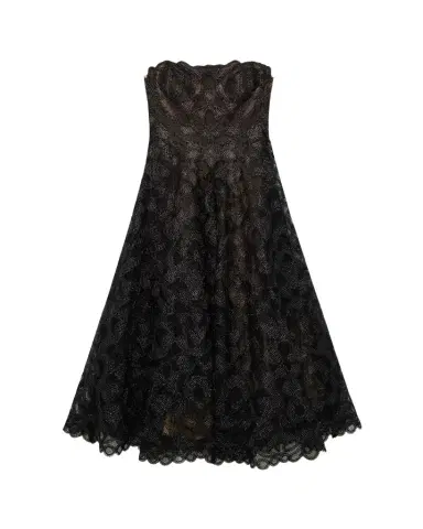 Simkhai Elvina Gilded Lace Strapless Midi Dress | Thumbnail 1 Simkhai Elvina Gilded Lace Strapless Midi Dress | Thumbnail 1