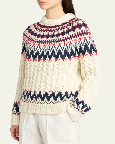 Moncler Grenoble Cable-Knit Fairisle Sweater | Thumbnail 9 Moncler Grenoble Cable-Knit Fairisle Sweater | Thumbnail 9
