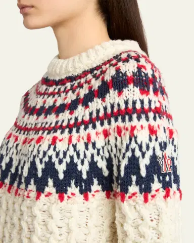 Moncler Grenoble Cable-Knit Fairisle Sweater | Thumbnail 10 Moncler Grenoble Cable-Knit Fairisle Sweater | Thumbnail 10