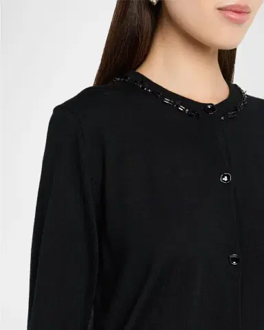 Jason Wu Collection Beaded Satin & Merino Wool Cardigan | Thumbnail 9 Jason Wu Collection Beaded Satin & Merino Wool Cardigan | Thumbnail 9