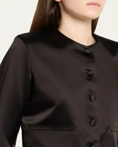 LIBEROWE Single-Breasted Satin Peplum Jacket | Thumbnail 5 LIBEROWE Single-Breasted Satin Peplum Jacket | Thumbnail 5