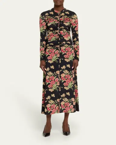 Sea Cornelia Floral Long-Sleeve Midi Dress | Thumbnail 2 Sea Cornelia Floral Long-Sleeve Midi Dress | Thumbnail 2