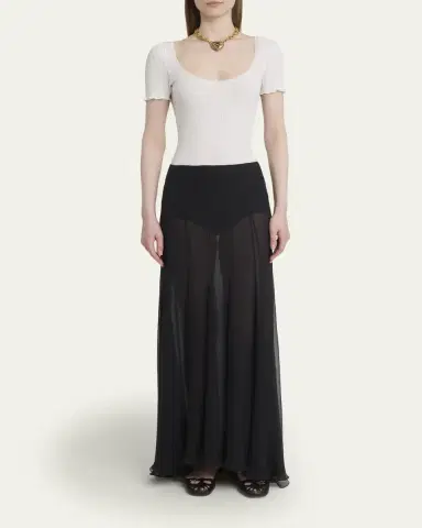 Chloé Lace-Trim Ribbed Scoop-Neck Top | Thumbnail 2 Chloé Lace-Trim Ribbed Scoop-Neck Top | Thumbnail 2