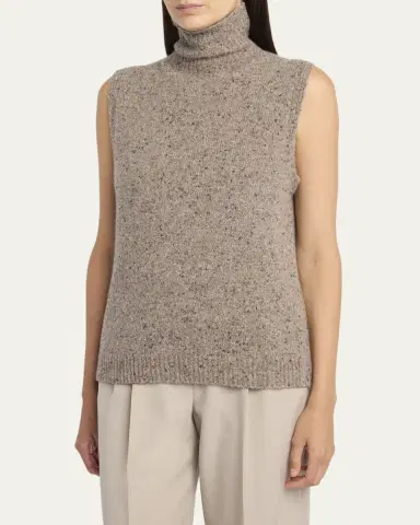 The Row Merilas Turtleneck Cashmere Sleeveless Sweater | Thumbnail 4 The Row Merilas Turtleneck Cashmere Sleeveless Sweater | Thumbnail 4