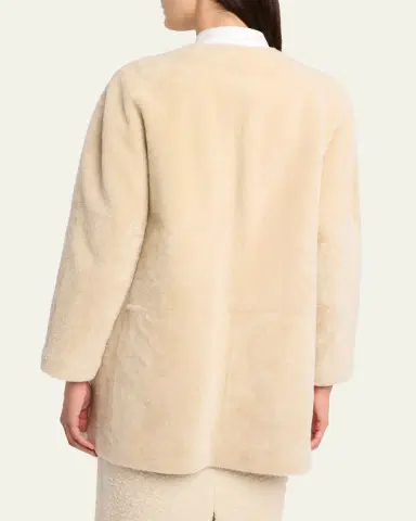 The Row Alarise Lamb Shearling Open Coat | Thumbnail 3 The Row Alarise Lamb Shearling Open Coat | Thumbnail 3
