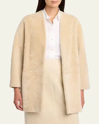 The Row Alarise Lamb Shearling Open Coat | Thumbnail 4 The Row Alarise Lamb Shearling Open Coat | Thumbnail 4