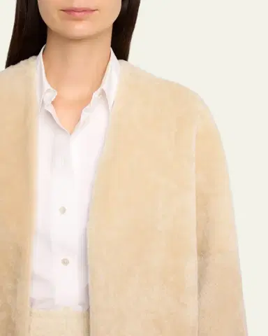 The Row Alarise Lamb Shearling Open Coat | Thumbnail 5 The Row Alarise Lamb Shearling Open Coat | Thumbnail 5