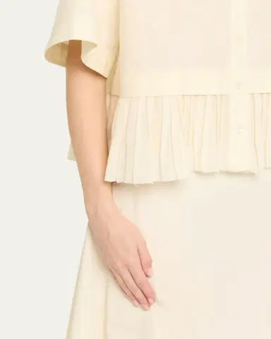 Sea Solene Pleated Combo Button-Front Shirt | Thumbnail 5 Sea Solene Pleated Combo Button-Front Shirt | Thumbnail 5