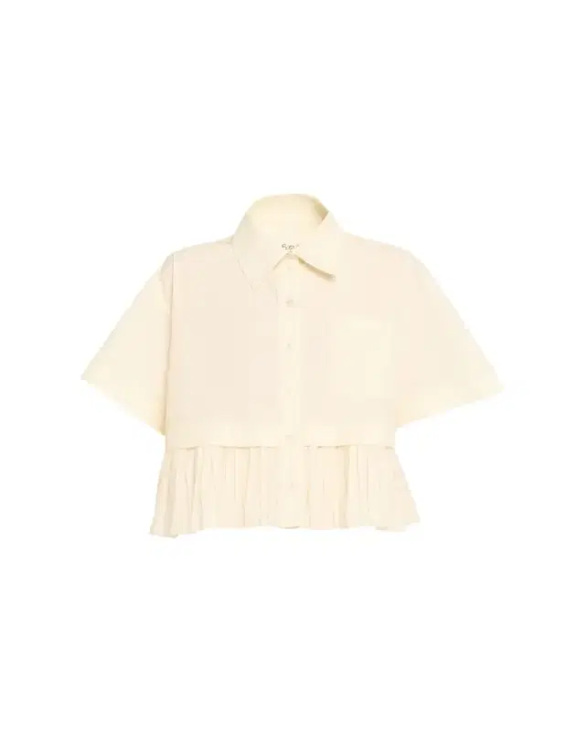 Solene Pleated Combo Button-Front Shirt Solene Pleated Combo Button-Front Shirt