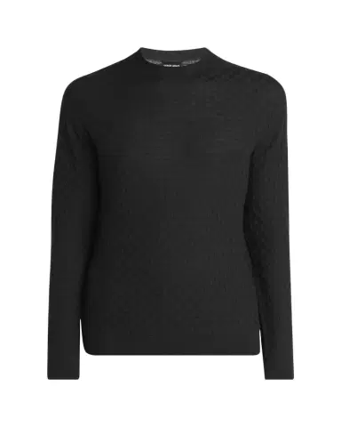 Giorgio Armani Men's Quadrant Knit Cashmere and Silk Crewneck Sweater | Thumbnail 1 Giorgio Armani Men's Quadrant Knit Cashmere and Silk Crewneck Sweater | Thumbnail 1