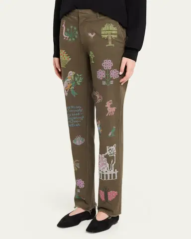 Libertine Needlepoint Embellished Slim-Leg Ankle Chino Pants | Thumbnail 12 Libertine Needlepoint Embellished Slim-Leg Ankle Chino Pants | Thumbnail 12