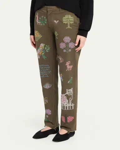 Libertine Needlepoint Embellished Slim-Leg Ankle Chino Pants | Thumbnail 8 Libertine Needlepoint Embellished Slim-Leg Ankle Chino Pants | Thumbnail 8