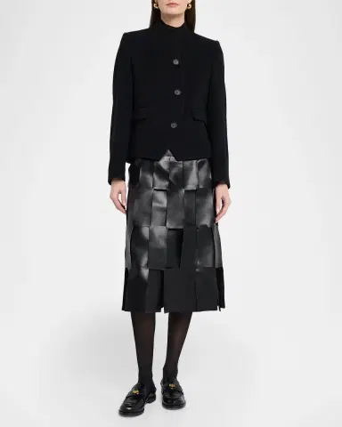 A.W.A.K.E. MODE Faux Leather Multi-Rectangle Midi Skirt | Thumbnail 6 A.W.A.K.E. MODE Faux Leather Multi-Rectangle Midi Skirt | Thumbnail 6