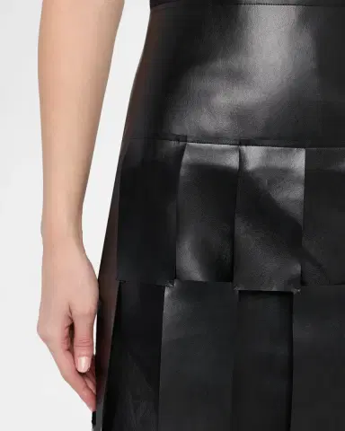 A.W.A.K.E. MODE Faux Leather Multi-Rectangle Midi Skirt | Thumbnail 9 A.W.A.K.E. MODE Faux Leather Multi-Rectangle Midi Skirt | Thumbnail 9