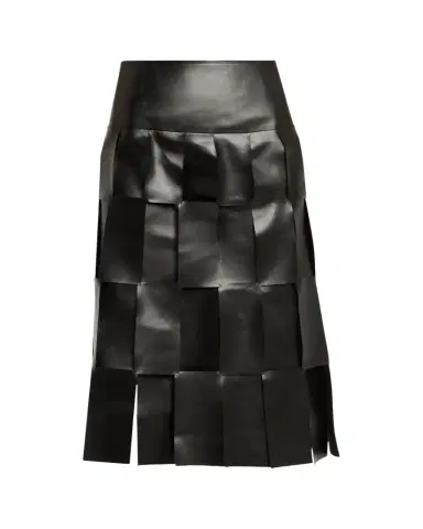 A.W.A.K.E. MODE Faux Leather Multi-Rectangle Midi Skirt | Thumbnail 1 A.W.A.K.E. MODE Faux Leather Multi-Rectangle Midi Skirt | Thumbnail 1