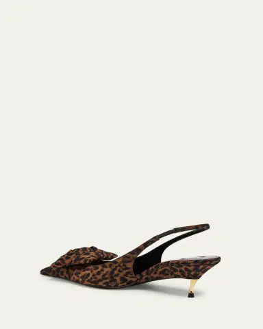 Saint Laurent Dakota Rose Leopard Satin Slingback Pumps | Thumbnail 2 Saint Laurent Dakota Rose Leopard Satin Slingback Pumps | Thumbnail 2