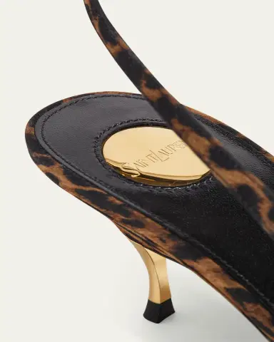 Saint Laurent Dakota Rose Leopard Satin Slingback Pumps | Thumbnail 3 Saint Laurent Dakota Rose Leopard Satin Slingback Pumps | Thumbnail 3
