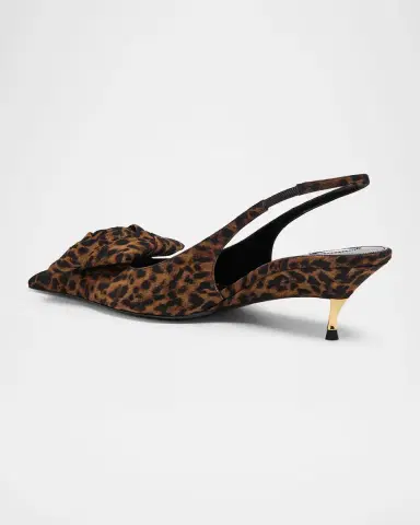 Saint Laurent Dakota Rose Leopard Satin Slingback Pumps | Thumbnail 4 Saint Laurent Dakota Rose Leopard Satin Slingback Pumps | Thumbnail 4