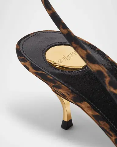 Saint Laurent Dakota Rose Leopard Satin Slingback Pumps | Thumbnail 5 Saint Laurent Dakota Rose Leopard Satin Slingback Pumps | Thumbnail 5