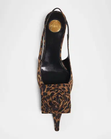 Saint Laurent Dakota Rose Leopard Satin Slingback Pumps | Thumbnail 6 Saint Laurent Dakota Rose Leopard Satin Slingback Pumps | Thumbnail 6