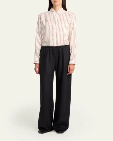 THE ROW Gavina Striped Silk Poplin Button-Down Shirt | Thumbnail 2 THE ROW Gavina Striped Silk Poplin Button-Down Shirt | Thumbnail 2
