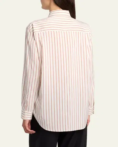THE ROW Gavina Striped Silk Poplin Button-Down Shirt | Thumbnail 3 THE ROW Gavina Striped Silk Poplin Button-Down Shirt | Thumbnail 3