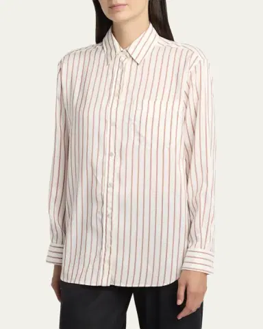 THE ROW Gavina Striped Silk Poplin Button-Down Shirt | Thumbnail 4 THE ROW Gavina Striped Silk Poplin Button-Down Shirt | Thumbnail 4