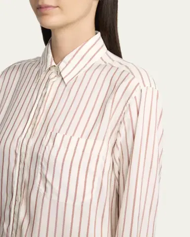 THE ROW Gavina Striped Silk Poplin Button-Down Shirt | Thumbnail 5 THE ROW Gavina Striped Silk Poplin Button-Down Shirt | Thumbnail 5