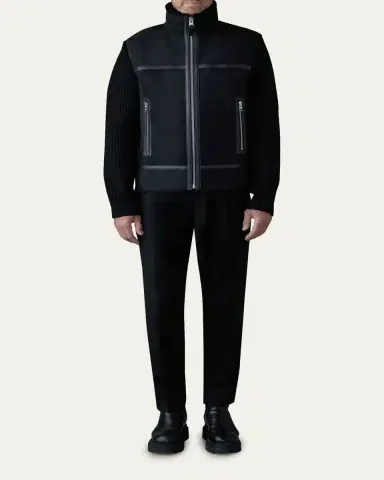 Mackage Men's Jonathan Mixed-Media Shearling Jacket | Thumbnail 2 Mackage Men's Jonathan Mixed-Media Shearling Jacket | Thumbnail 2