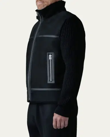 Mackage Men's Jonathan Mixed-Media Shearling Jacket | Thumbnail 4 Mackage Men's Jonathan Mixed-Media Shearling Jacket | Thumbnail 4