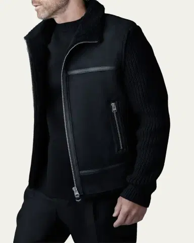 Mackage Men's Jonathan Mixed-Media Shearling Jacket | Thumbnail 5 Mackage Men's Jonathan Mixed-Media Shearling Jacket | Thumbnail 5