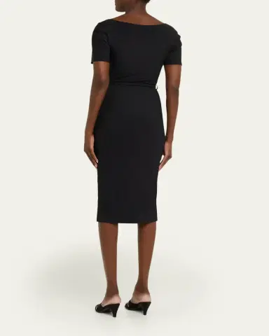 Chiara Boni La Petite Robe Bahir Bodycon Floral Applique Midi Dress | Thumbnail 3 Chiara Boni La Petite Robe Bahir Bodycon Floral Applique Midi Dress | Thumbnail 3