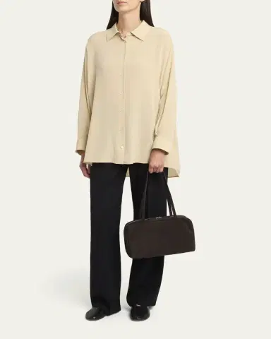 The Row Astra Bowling Shoulder Bag in Suede | Thumbnail 4 The Row Astra Bowling Shoulder Bag in Suede | Thumbnail 4