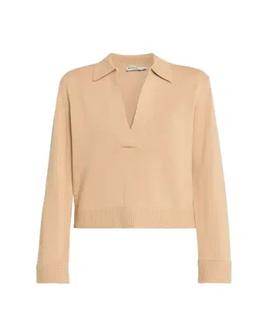 SIMKHAI Cashmere-Cotton Polo Sweater | Thumbnail 1 SIMKHAI Cashmere-Cotton Polo Sweater | Thumbnail 1