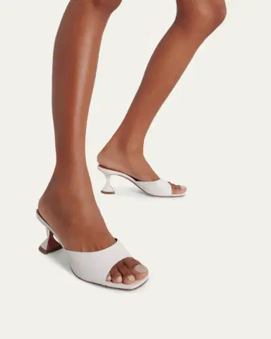 Amina Muaddi Lupita Leather Pedestal Mule Sandals | Thumbnail 2 Amina Muaddi Lupita Leather Pedestal Mule Sandals | Thumbnail 2