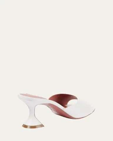 Amina Muaddi Lupita Leather Pedestal Mule Sandals | Thumbnail 3 Amina Muaddi Lupita Leather Pedestal Mule Sandals | Thumbnail 3
