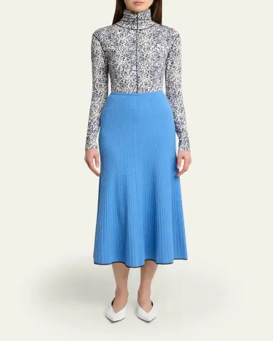 Proenza Schouler White Label Audrey Printed Jersey Turtleneck | Thumbnail 2 Proenza Schouler White Label Audrey Printed Jersey Turtleneck | Thumbnail 2