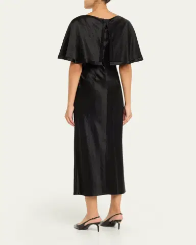 Jason Wu Collection Washed Twill Cape-Sleeve Midi Dress | Thumbnail 3 Jason Wu Collection Washed Twill Cape-Sleeve Midi Dress | Thumbnail 3