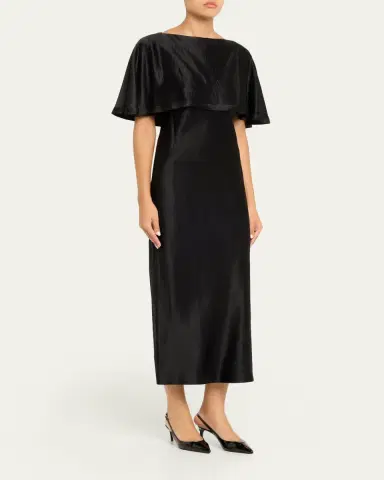 Jason Wu Collection Washed Twill Cape-Sleeve Midi Dress | Thumbnail 4 Jason Wu Collection Washed Twill Cape-Sleeve Midi Dress | Thumbnail 4
