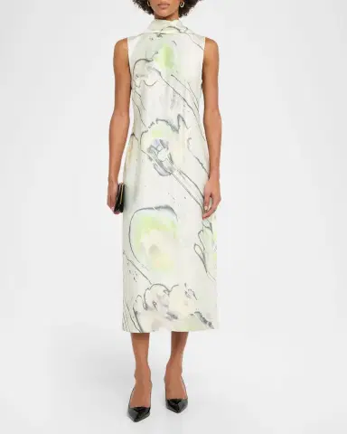 Jason Wu Collection Sleeveless Watercolor Bias-Cut Scarf Midi Dress | Thumbnail 6 Jason Wu Collection Sleeveless Watercolor Bias-Cut Scarf Midi Dress | Thumbnail 6