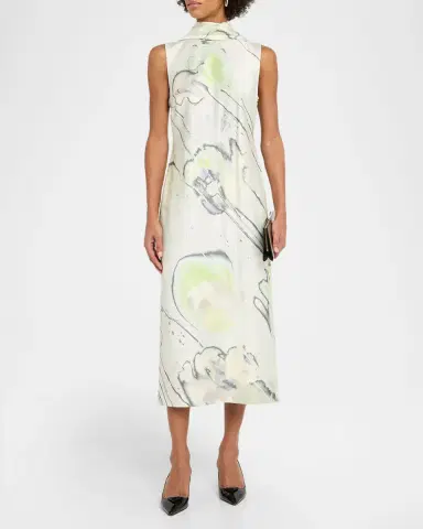 Jason Wu Collection Sleeveless Watercolor Bias-Cut Scarf Midi Dress | Thumbnail 8 Jason Wu Collection Sleeveless Watercolor Bias-Cut Scarf Midi Dress | Thumbnail 8