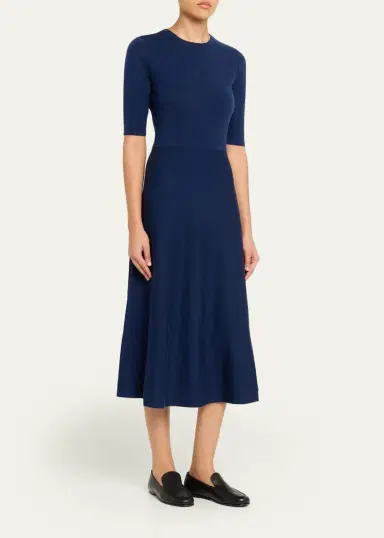Gabriela Hearst Seymore Heathered Wool-Cashmere Knit Midi Dress | Thumbnail 4 Gabriela Hearst Seymore Heathered Wool-Cashmere Knit Midi Dress | Thumbnail 4