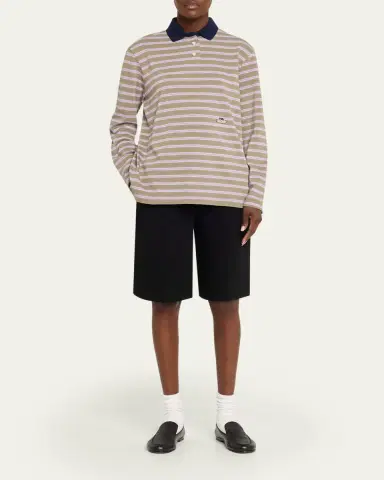 HOMMEGIRLS x Fruit Of The Loom Striped Long-Sleeve Polo Shirt | Thumbnail 2 HOMMEGIRLS x Fruit Of The Loom Striped Long-Sleeve Polo Shirt | Thumbnail 2