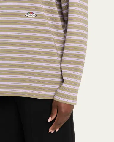 HOMMEGIRLS x Fruit Of The Loom Striped Long-Sleeve Polo Shirt | Thumbnail 5 HOMMEGIRLS x Fruit Of The Loom Striped Long-Sleeve Polo Shirt | Thumbnail 5