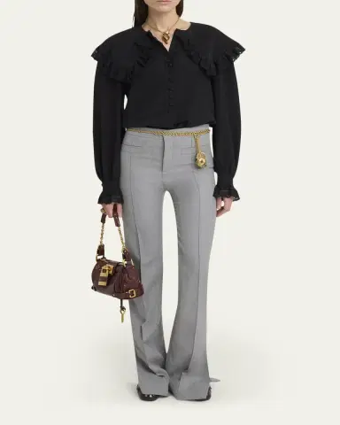 Chloé Split-Hem Wool Trousers | Thumbnail 2 Chloé Split-Hem Wool Trousers | Thumbnail 2
