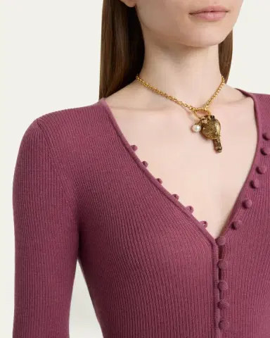 Chloé Ribbed Wool Henley | Thumbnail 5 Chloé Ribbed Wool Henley | Thumbnail 5