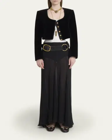 Chloé Velvet Cropped Top Coat | Thumbnail 2 Chloé Velvet Cropped Top Coat | Thumbnail 2