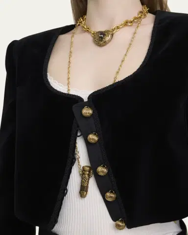 Chloé Velvet Cropped Top Coat | Thumbnail 5 Chloé Velvet Cropped Top Coat | Thumbnail 5