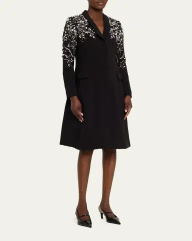 Rickie Freeman for Teri Jon Bead-Embroidered Crepe Blazer Dress | Thumbnail 4 Rickie Freeman for Teri Jon Bead-Embroidered Crepe Blazer Dress | Thumbnail 4