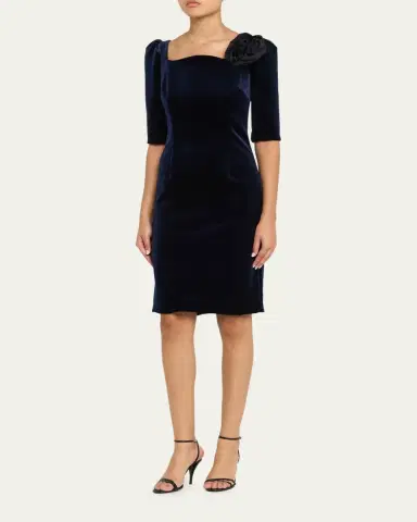 Rickie Freeman for Teri Jon Floral Applique Velvet Dress | Thumbnail 4 Rickie Freeman for Teri Jon Floral Applique Velvet Dress | Thumbnail 4